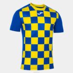 Joma 82P4R4622 الأزرق الملكي الأصفر قميص بأكمام قصيرة العلم الثاني رجال