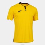Joma 82P4R4710 أصفر أسود قميص بأكمام قصيرة ذهبي رابعا رجال