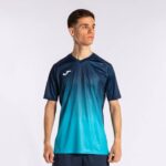 Joma 82P4R485 الفلورسنت الفيروز الأزرق الداكن قميص بأكمام قصيرة النمر الرابع رجال - Image 2