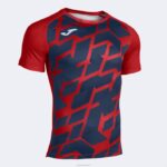 Joma 82P4R1013 أحمر أزرق كحلي قميص بأكمام قصيرة myskin iii رجال