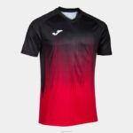Joma 82P4R1250 أحمر أسود قميص بأكمام قصيرة النمر الرابع رجال