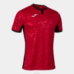 Joma 82P4R1295 أحمر أسود قميص قصير الأكمام toletum الثاني رجال