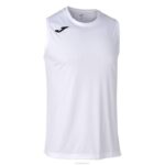 Joma 82P4R1309 أبيض بلا أكمام سلة كومبي تي شيرت رجال