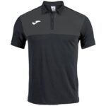 Joma 82P4R1311 أسود رمادي غامق قميص بولو قصير الأكمام الفائز رجال
