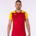 Joma 82P4R1357 احمر اصفر قميص قصير الأكمام سجل الثاني رجال - Image 2