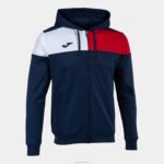 Joma 82P4R1358 الأزرق الداكن الأحمر الأبيض طاقم سترة مقنعين v رجال