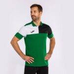 Joma 82P4R1362 أخضر أسود أبيض قميص بولو بأكمام قصيرة طاقم v رجال - Image 4
