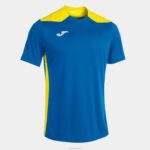 Joma 82P4R1412 الأزرق الملكي الأصفر بطولة قميص قصير الأكمام سادسا رجال