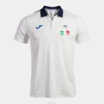 Joma 82P4R1420 أبيض قميص بولو قصير الاكمام الاتحاد الايطالي للتنس