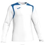 Joma 82P4R1522 أبيض أزرق ملكي بطولة القميص بأكمام طويلة v رجال