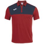 Joma 82P4R1543 أحمر أزرق كحلي قميص بولو قصير الأكمام الفائز رجال