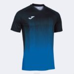 Joma 82P4R1553 الأزرق الملكي الأسود قميص بأكمام قصيرة النمر الرابع رجال