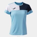 Joma 82P4R1591 السماء الزرقاء البحرية الزرقاء البيضاء قميص طاقم قصير الأكمام v نحيف