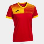 Joma 82P4R1602 احمر اصفر قميص بأكمام قصيرة مستعر أعظم صديق للبيئة نحيف
