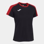 Joma 82P4R1707 أسود أحمر قميص البطولة البيئية قصيرة الأكمام نحيف