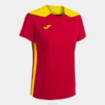 Joma 82P4R1709 احمر اصفر بطولة قميص قصير الأكمام سادسا نحيف
