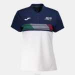 Joma 82P4R1756 الأزرق الداكن الأبيض قميص بولو قصير الاكمام لاتحاد التنس والباديل الايطالى نحيف