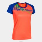 Joma 82P4R1761 نيون المرجان الأزرق الملكي قميص قصير الأكمام النخبة x نحيف