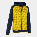 Joma 82P4R1817 الأزرق الداكن والأصفر سترة سوبرنوفا مقنعين III نحيف