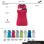 Joma 82P4R1832 الفلورسنت الفيروز الأزرق الداكن الأبيض بلا أكمام تي شيرت المحكمة نحيف - Image 2