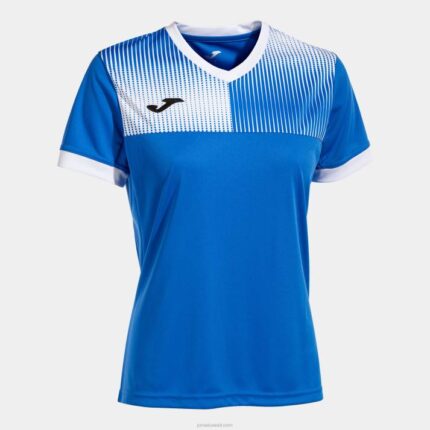 Joma 82P4R1925 أزرق ملكي أبيض قميص بأكمام قصيرة مستعر أعظم صديق للبيئة نحيف