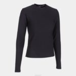 Joma 82P4R1991 أسود تنفس قميص طويل الأكمام نحيف