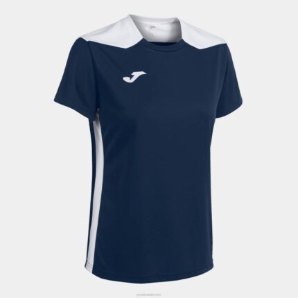 Joma 82P4R2002 الأزرق الداكن الأبيض بطولة قميص قصير الأكمام سادسا نحيف