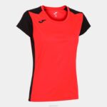 Joma 82P4R2012 نيون المرجان الأسود قميص قصير الأكمام سجل الثاني نحيف