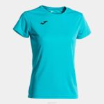 Joma 82P4R2035 الفيروز الفلوري قميص قصير الأكمام كومبي نحيف