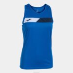 Joma 82P4R2067 الأزرق الملكي الأزرق الداكن الأبيض بلا أكمام تي شيرت المحكمة نحيف