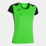 Joma 82P4R2120 نيون أخضر أسود قميص قصير الأكمام سجل الثاني نحيف