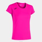 Joma 82P4R2124 الفلورسنت الوردي قميص قصير الأكمام سجل الثاني نحيف