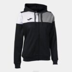 Joma 82P4R2143 أسود أبيض رمادي طاقم سترة مقنعين v نحيف