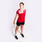 Joma 82P4R2158 احمر ابيض قميص بأكمام قصيرة مستعر أعظم صديق للبيئة نحيف - Image 9