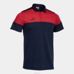 Joma 82P4R218 الأزرق الداكن الأحمر قميص بولو بأكمام قصيرة طاقم v رجال