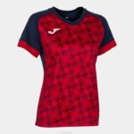 Joma 82P4R2201 الأزرق الداكن الأحمر قميص بأكمام قصيرة سوبر نوفا iii نحيف