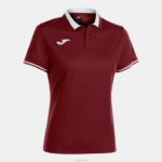 Joma 82P4R2237 بورجوندي أبيض بطولة قميص بولو قصير الاكمام vi نحيف