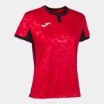 Joma 82P4R2257 أحمر أسود قميص قصير الأكمام toletum الثاني نحيف