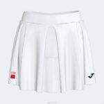 Joma 82P4R2284 أبيض تنورة الاتحاد الايطالي للتنس نحيف