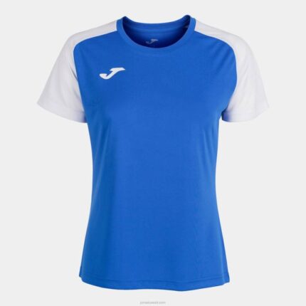 Joma 82P4R2363 أزرق ملكي أبيض قميص بأكمام قصيرة أكاديمية رابعا نحيف