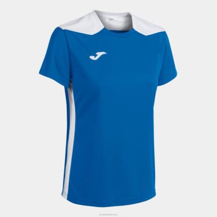 Joma 82P4R2375 أزرق ملكي أبيض بطولة قميص قصير الأكمام سادسا نحيف