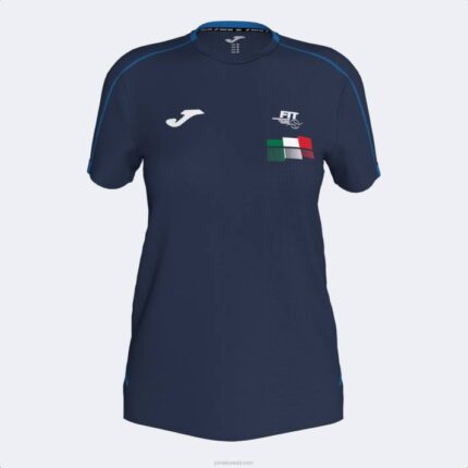 Joma 82P4R2433 الأزرق الداكن قميص الاتحاد الايطالى للتنس كم قصير نحيف