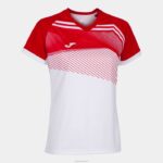 Joma 82P4R2450 أبيض أحمر قميص بأكمام قصيرة سوبر نوفا الثاني نحيف