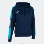Joma 82P4R2457 الأزرق الداكن الفيروز الفلوريسنت بطولة سترة مقنعين الرابع نحيف