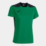 Joma 82P4R2470 أخضر أسود بطولة قميص قصير الأكمام سادسا نحيف