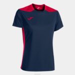 Joma 82P4R2472 الأزرق الداكن الأحمر بطولة قميص قصير الأكمام سادسا نحيف