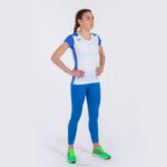 Joma 82P4R2488 أبيض أزرق ملكي قميص قصير الأكمام سجل الثاني نحيف - Image 4