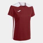 Joma 82P4R2575 بورجوندي أبيض بطولة قميص قصير الأكمام سادسا نحيف