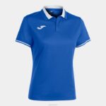 Joma 82P4R2577 أزرق ملكي أبيض بطولة قميص بولو قصير الاكمام vi نحيف