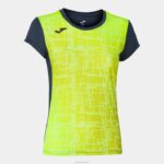 Joma 82P4R2581 الأزرق الداكن أصفر فلوري قميص قصير الأكمام النخبة الثامن نحيف
